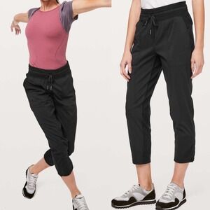 Lululemon Dance Studio Crop Pants Womens Sz 6 Cinch Style W6AVQS Running Active